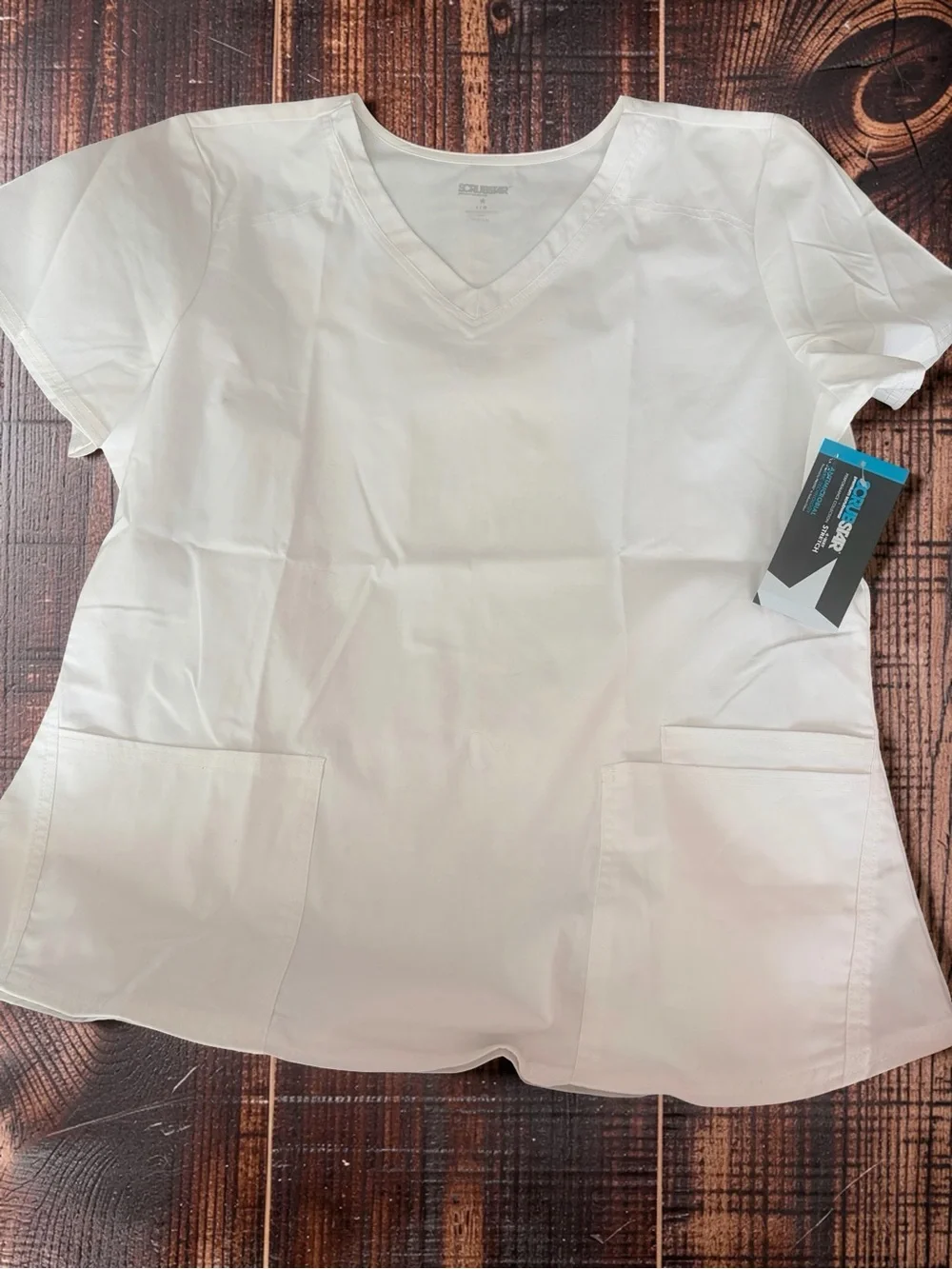 Scrub Star Women's White V-Neck Scrub Top and Pants Set